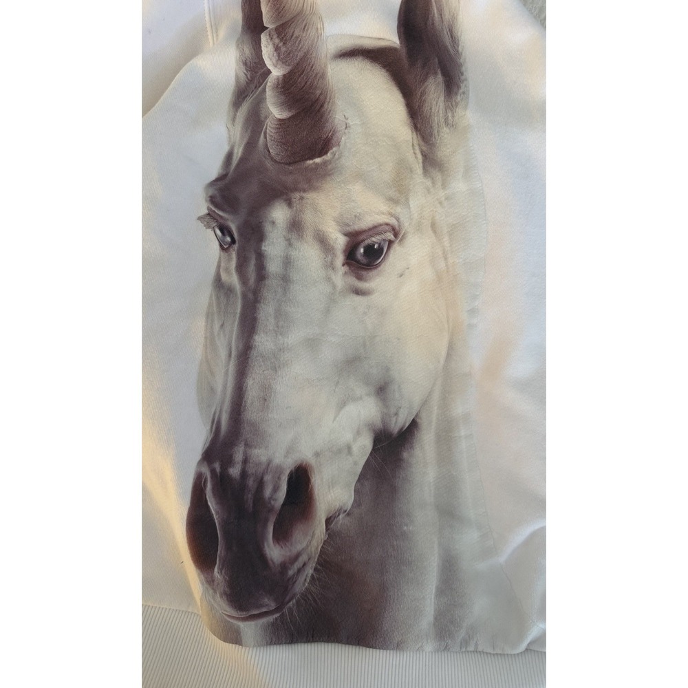 $840 Burberry Unicorn White Hoodie Small Cotton Sweatshirt Women's S M - Picture 6 of 7